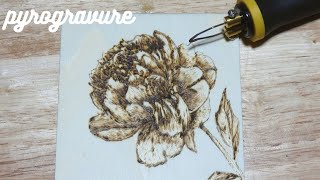 pivoine en pyrogravure [upl. by Aznecniv22]