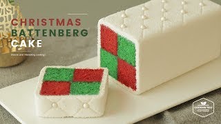 크리스마스🎄 바텐버그 케이크 만들기  Christmas Battenberg Cake Recipe  クリスマス バッテンバーグケーキ  Cooking ASMR [upl. by Wood]