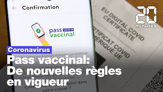 Pass vaccinal De nouvelles règles entrent en vigueur [upl. by Llehcal]