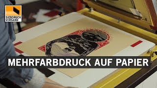 Mehrfarbiger Siebdruck auf Papier  Pappe mit PapyroPrint Siebdruckfarbe [upl. by Grannie195]