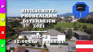 Sirenentest Österreich 2021  Dornbirn  MSL6  ZivilschutzProbealarm [upl. by Erastatus]