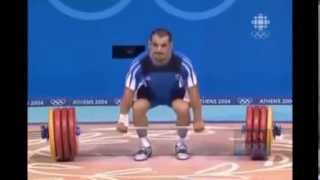 Olympic Games Athens 2004Pyrros Dimas Bronze medal Weightlifting 2075 kg total [upl. by Tnecnev]