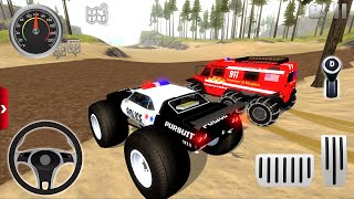 Juegos de Carros  Fire Truck Police Car Offroad Outlaws Coches de carreras todoterreno Gameplay [upl. by Ennayrb]