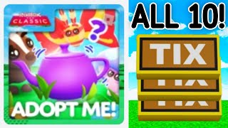 ALL 10 TIX LOCATIONS In Adopt Me Classic Event Roblox [upl. by Anawed]