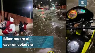 Motociclista graba sus últimos minutos de vida en plena inundación [upl. by Noellyn425]