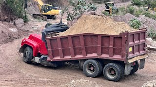 Pozzolan Mining  Overload Trucks Leaving the Quarry E8S2 [upl. by Niuqram852]