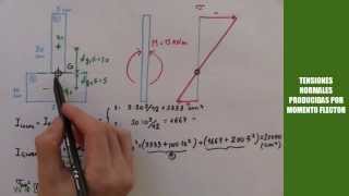 SECCIÓN EN T 2 TENSIONES NORMALES POR FLEXIÓN [upl. by Jada]