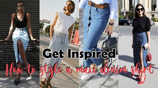 Get Inspired Maxi Denim Skirt Outfits ideas [upl. by Yrevi]