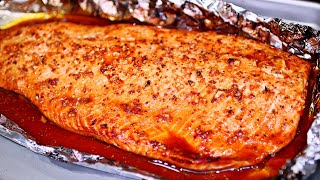 Foil Baked Honey Garlic Salmon Recipe  Easy Baked Salmon [upl. by Neerbas]