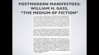 A Lecture on William H Gasss quotMedium of Fictionquot and Grace Paleys quotA Conversation with My Fatherquot [upl. by Ihskaneem]