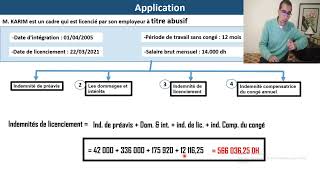 Indemnités de licenciement Abusif تعويضات الطرد التعسفي APPLICATION 1 [upl. by Holofernes]