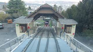 Standseilbahn 250002 Biel  Evilard Leubringen Talfahrt  Funiculaire [upl. by Yekim]