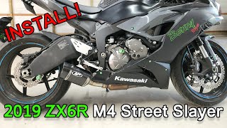 2019 ZX6R M4 Exhaust Install and Servo Buddy [upl. by Krasnoff756]