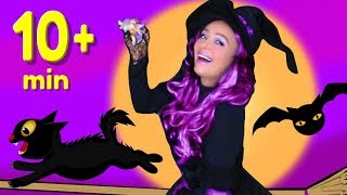 Halloween Songs for Children Kids and Toddlers with Ten Scary Steps  Finger Family and More [upl. by Ahsai121]