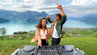 Groovy Deep House Music Mix  Outdoor Cooking in Alps  Swiss Cheese Fondue Dinner [upl. by Virge]