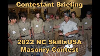 2022 NC SkillsUSA Masonry Competition Briefing [upl. by Glover]