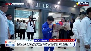 Carlos Yulo at iba pang Pinoy Olympians nakatakdang pumunta sa Malacañang para sa heroes’ welcome [upl. by Icnarf845]