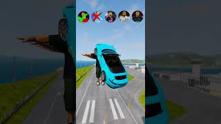 🚘CR7 vs Messi vs Mbappe vs Neymar vs John Cena Characters ⚽️beamngdrive simulator shortsfootball [upl. by Arbe635]