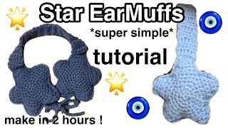 Star Earmuffs crochet  beginner friendly [upl. by Suidaht699]