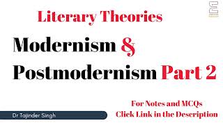 Modernism amp Postmodernism Part 2  Literary Theory  NTA NET PGT English [upl. by Fontana]