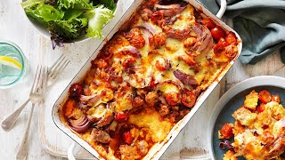 Cheesy Polenta Sausage Bake [upl. by Zellner]