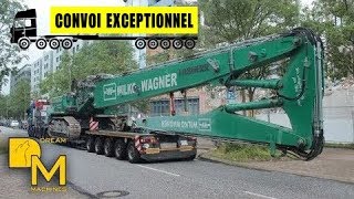 LIEBHERR BAGGER SCHWERTRANSPORT  954 LONGFRONT ACTROS SEELAND [upl. by Junette]