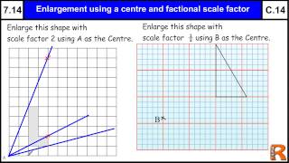 714 Enlargement with fraction scale factor Basic Maths Core Skills GCSE Grade C Level 7 help [upl. by Snowber482]