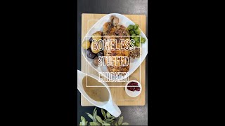 Boneless Stuffed Roast Chicken  How to debone a whole chicken easily shorts [upl. by Riamu412]