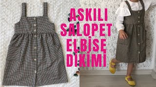 ASKILI SALOPET ELBİSE DİKİMİ  KOLAY KALIPSIZ DİKİŞ [upl. by Remos897]