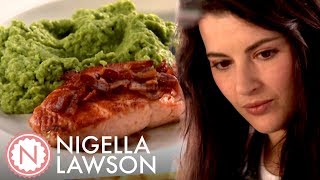 Nigella Lawson’s Easy Salmon and Posh Mushy Peas  Nigella Bites [upl. by Yeldar807]