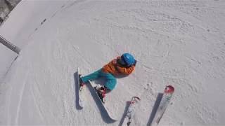 Snowmass Banked Slalom Skiing by 5 Year Old Ends in a Fail [upl. by Nolrak761]