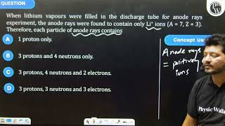 When lithium vapours were filled in the discharge tube for anode rays experiment the anode rays [upl. by Knighton]