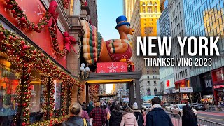 NYC Preparation for Macys Thanksgiving Day Parade 2023 4K NYC Walk  Macys to Radio City Music Hall [upl. by Veronika]