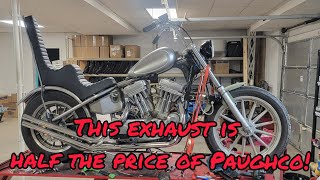 Installing TC BROS upswept exhaust on my CHOPPER [upl. by Akirdnas]