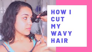 DIY Curly Hair Cut How I Cut my Wavy Hair [upl. by Airan]