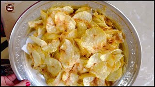 Potato Chips Recipe Homemade  2 Minutes Recipe  Crispy Potato Wafers Recipe  TastewithHira89 [upl. by Ashlin812]