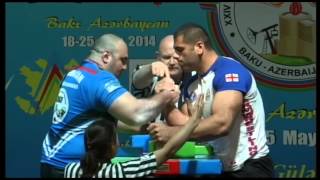 SENIOR MEN RIGHT 110KG MIRTALEH ASLANOV AZERBAIJAN 1012 vs LEVAN SAGINASHVILI GEORGIA 3646 [upl. by Radley754]