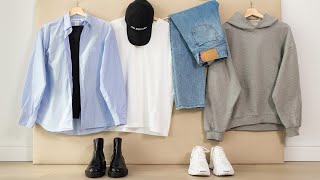 9 ITEMS 9 OUTFITS capsule wardrobe example [upl. by Ytsim]