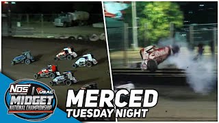 WILD Tuesday Night Start  2023 USAC Midgets at Merced Speedway [upl. by Atinwahs]