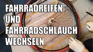 Fahrradreifen und Fahrradschlauch wechseln  Anleitung zur Montage [upl. by Jacobina]