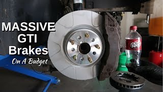 MK5 GTI Big Brake Upgrade  MASSIVE Cayenne Calipers [upl. by Noelopan]