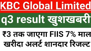 KBC Global share letest newsKBC Global share today news KBC share updated vijayfastanalysis [upl. by Anomas]