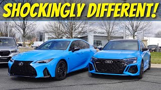 2024 Audi RS3 vs Lexus IS500  Old School vs New School Sport Sedan [upl. by Aihtebat506]