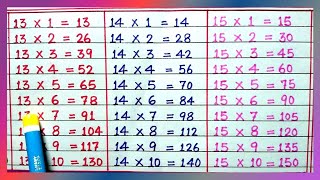 Tables of 11 to 20  Multiplication Tables for kids  Learn Multiplication Tables for children [upl. by Meagan]