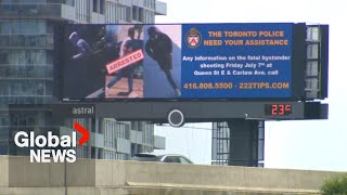 Leslieville shooting Community puts up billboards in Toronto in hope of capturing suspects [upl. by Biancha]