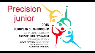 Europei 2016 Precision Junior pattinaggio artistico  Matosinhos Portugal [upl. by Maffa]