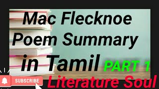 Mac Flecknoe by john Dryden 1  55 line summary in Tamil  Part  1 [upl. by Schulman235]