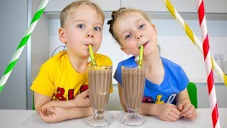 Ice Cream Milkshake challenge with Gaby and Alex [upl. by Ayiotal]