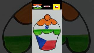 Indian Flag🇮🇳 Rep Checa flag 🇨🇿 flagartshortsyoutubeshorts viralshortshortvideo [upl. by Bivins]