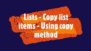 PYTHON  Lists  Copy list items  Using copy method PythonTips viral viralvideo videos [upl. by Eiggam565]